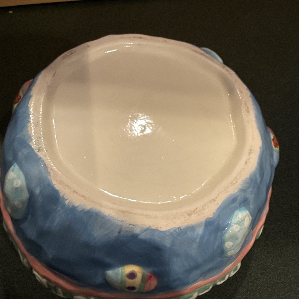 Happy Easter Bunny In Bowl Candy Dish