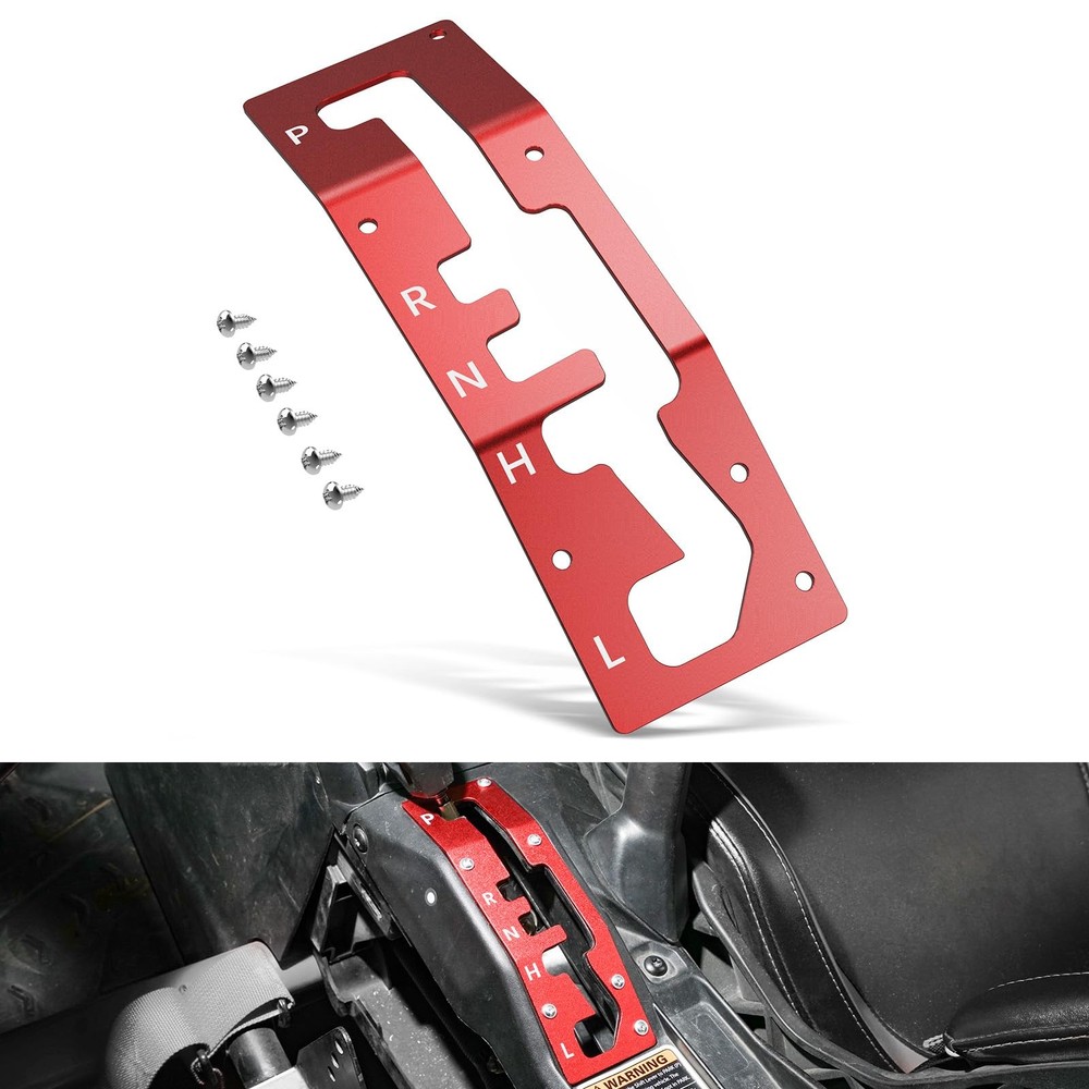 Shift Shifter Gate Plate Panel with Gear Letter Compatible with Can Am red