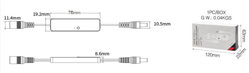 MLR1 - Mini Single Color LED Controller (2.4GHz)
