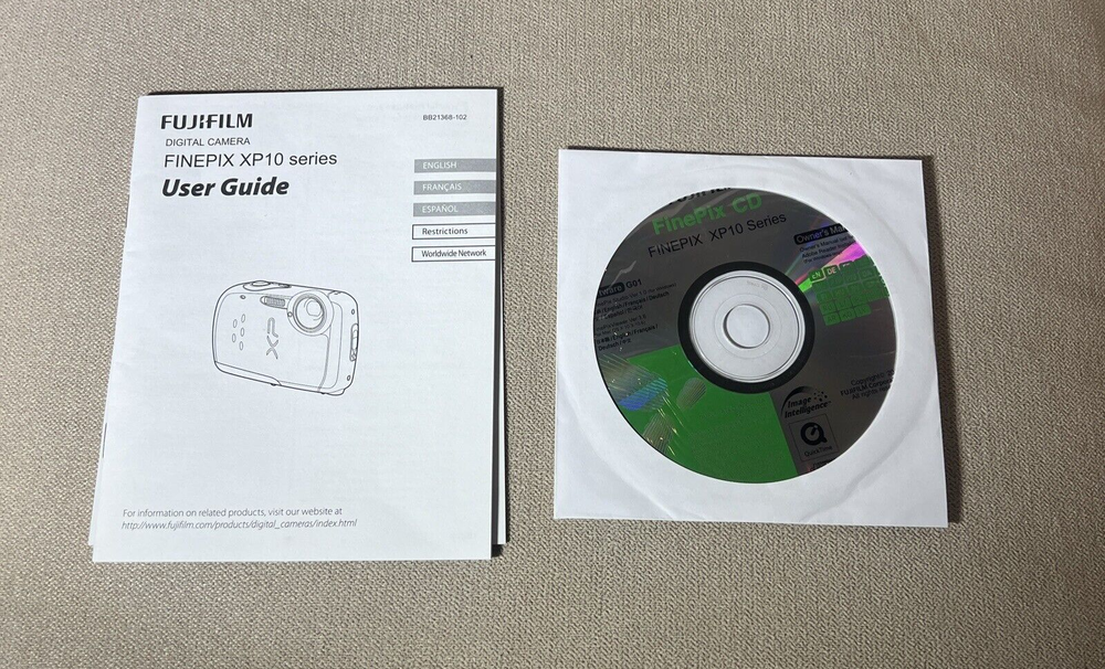 FujiFilm Digital Camera FinePix XP10 Series USER GUIDE & CD - Only