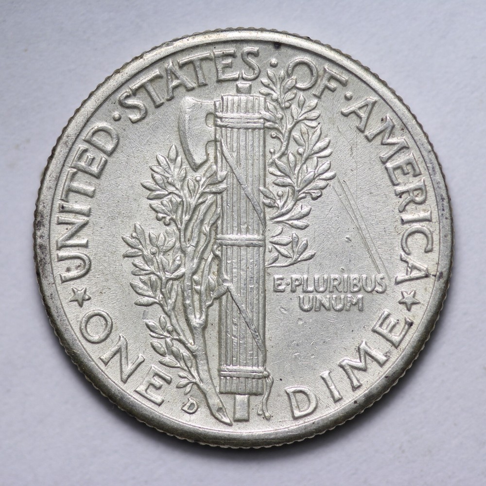 1942-D Mercury Silver Dime UNC GREAT SHARP COIN B024 RUM