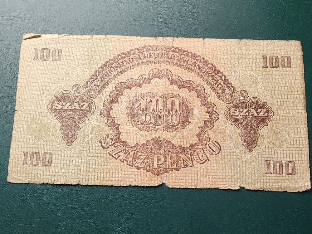 HUNGARY - 100 PENGO 1944 - BANKNOTES - SOVIET OCCUPATION.