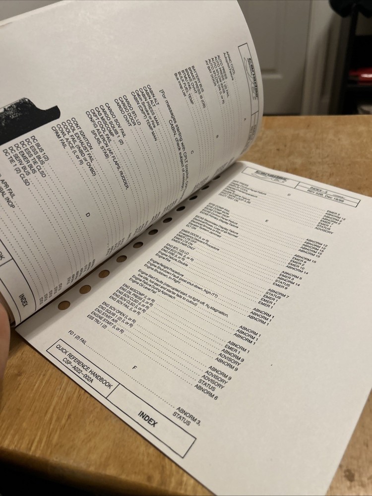 Comair Delta Quick Reference Handbook Canadair Regional Jet Model CL 600-2B19