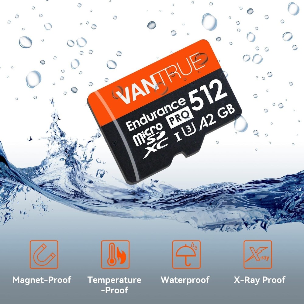 Vantrue microSD 512GB, Memory Card 4K, Nintendo Switch, Action cameras, Drones