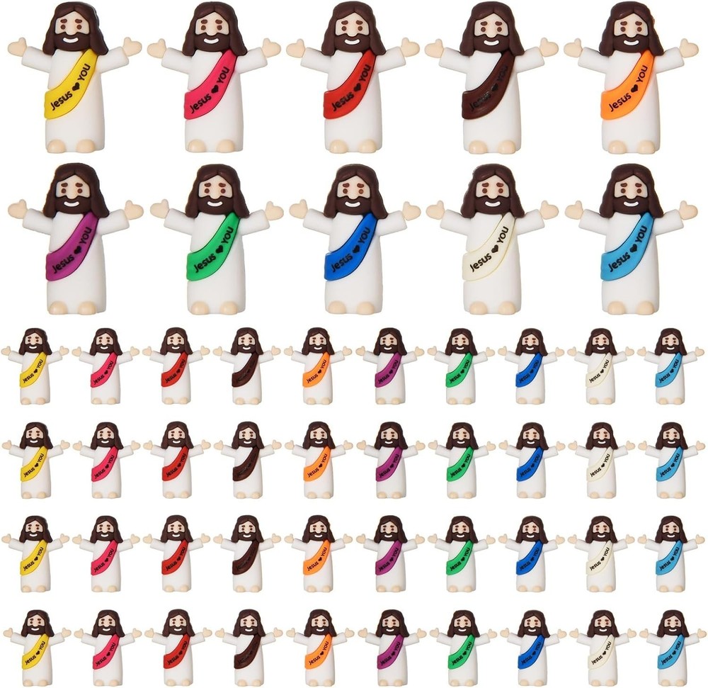 50-Pack Tiny Jesus Figurines - Perfect for Easter Celebrations & Sunday School
