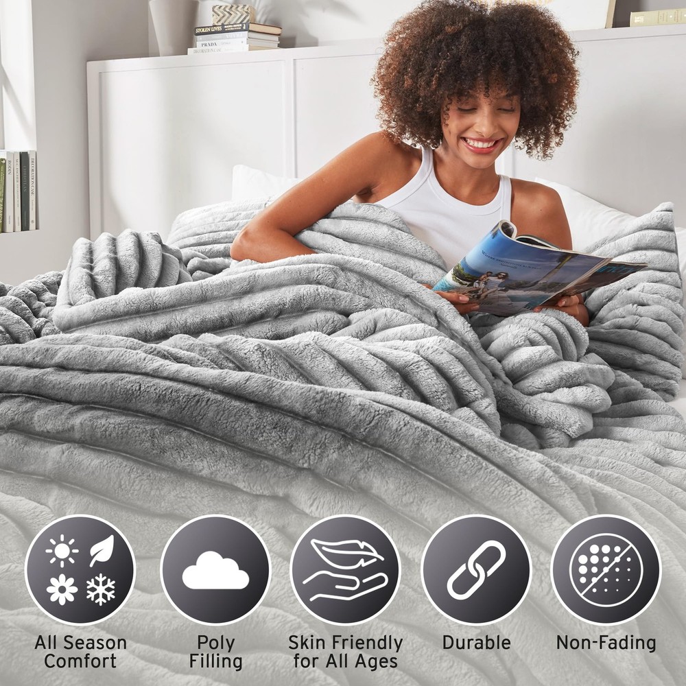 Intelligent Design Queen Comforter 3pc Grey Ombre