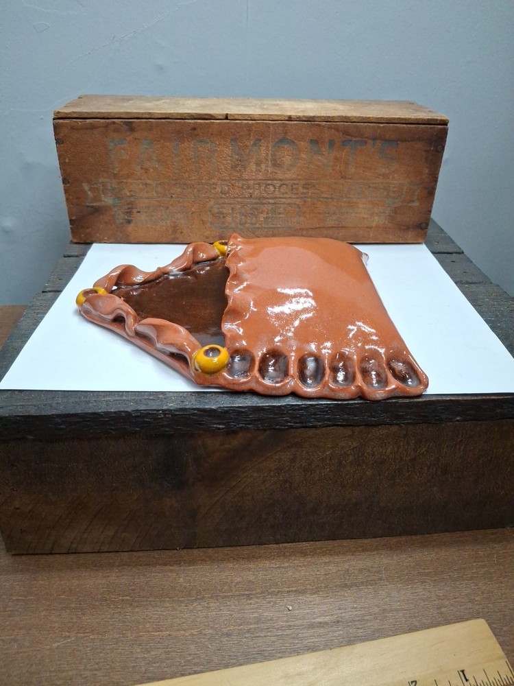 Handemade Vintage Redware Wallpocket