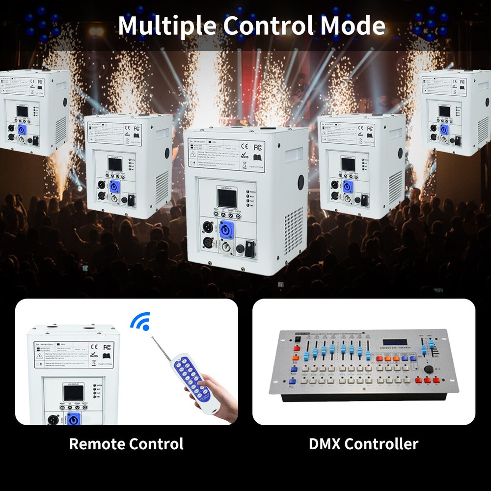 2PCS 750W Cold Spark Machine Stage Effect Firework Machine with Road Case