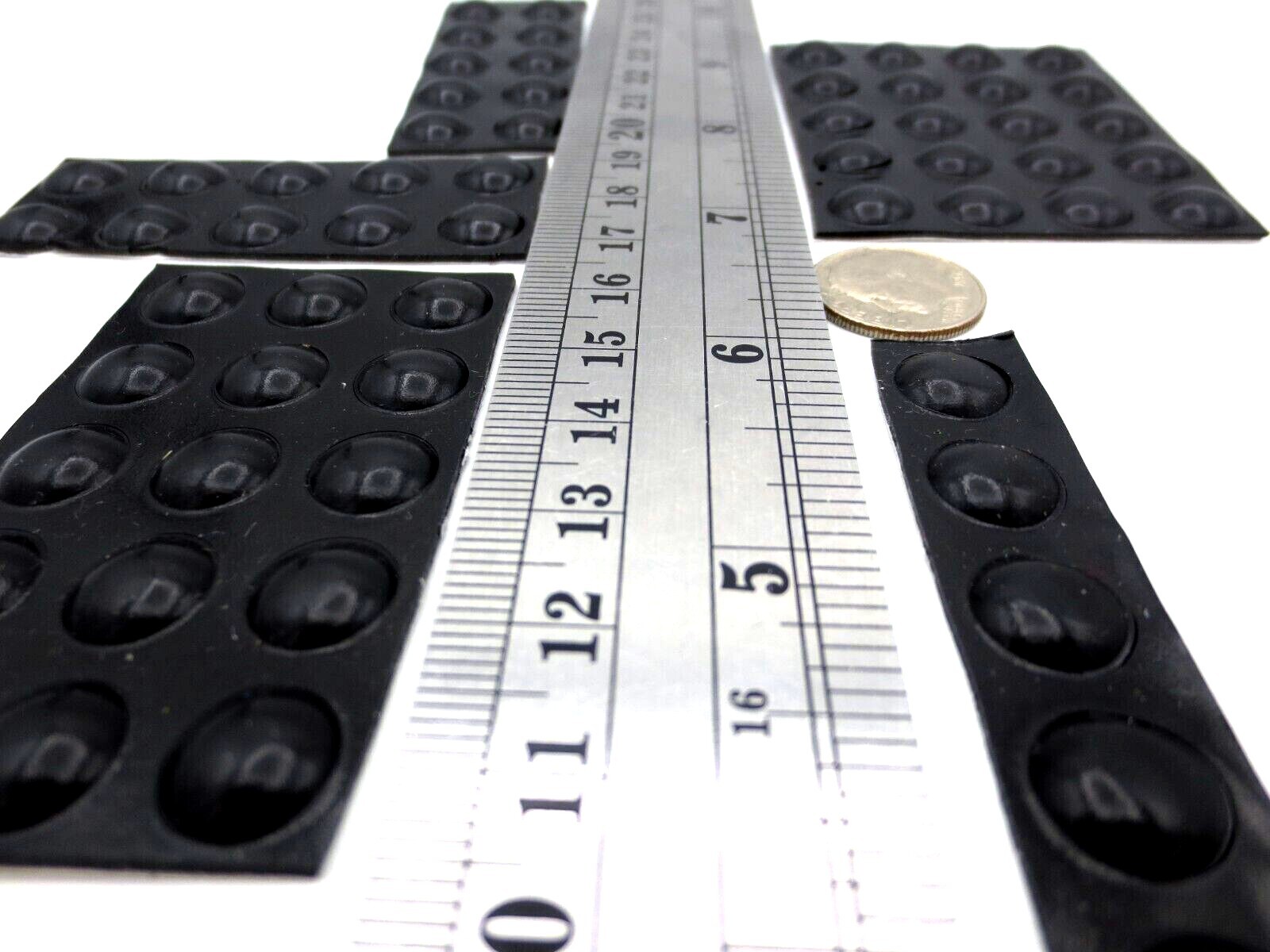 Stick-On Pad Rubber Bumper, Has 3/8" Pad, Is 1/8" Tall, For Cabinet Drawer Pad