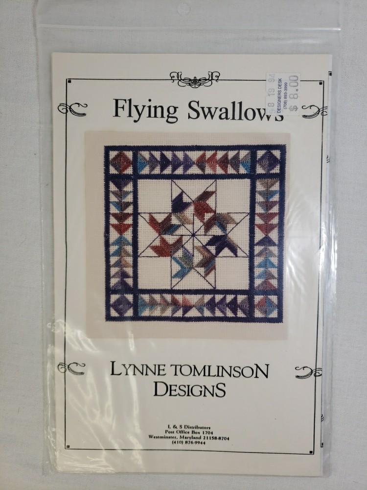 Lynne Tomlinson Designs Flying Swallows Needlepoint Guide Chart Pattern