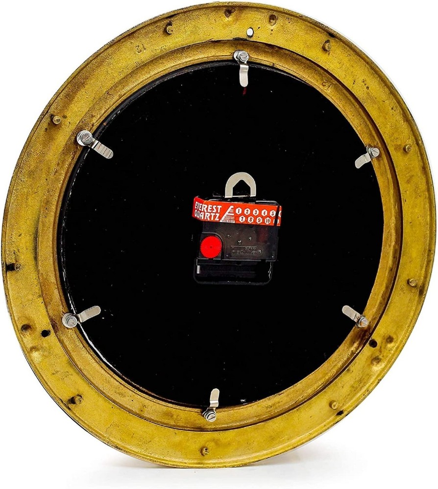 Solid Brass Nautical Navigation Marine Brass Porthole Wall Mounted Clock 17 MNJH