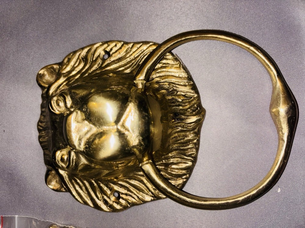 Vintage Style Solid Brass Lion Head Door Knocker Brass Decor with Hardware ￼