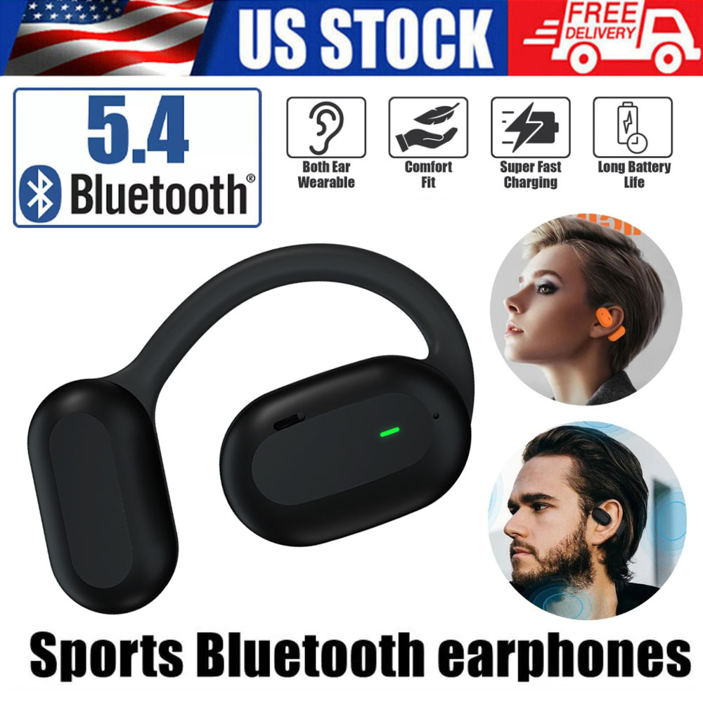 True Wireless Bone Conduction Headphones Bluetooth 5.4 Wireless Headset Earbuds