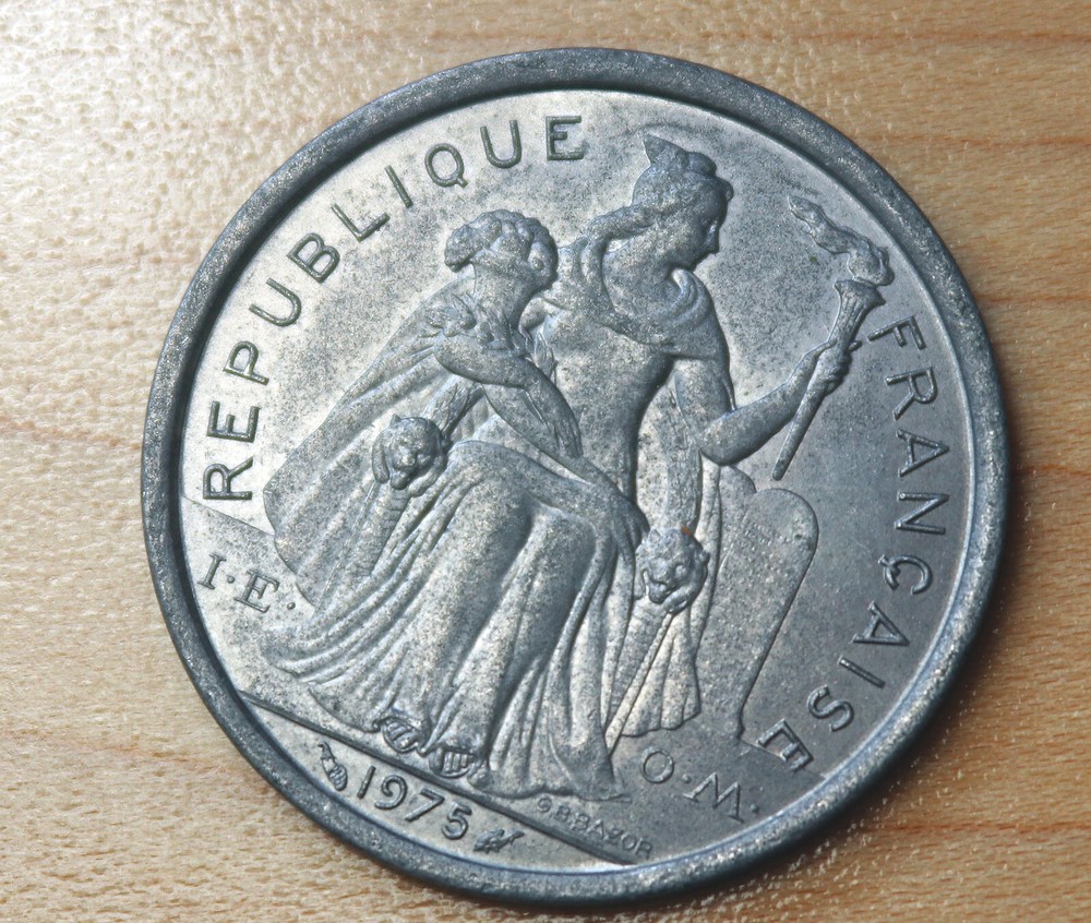 1975 French Polynesia 2 Francs