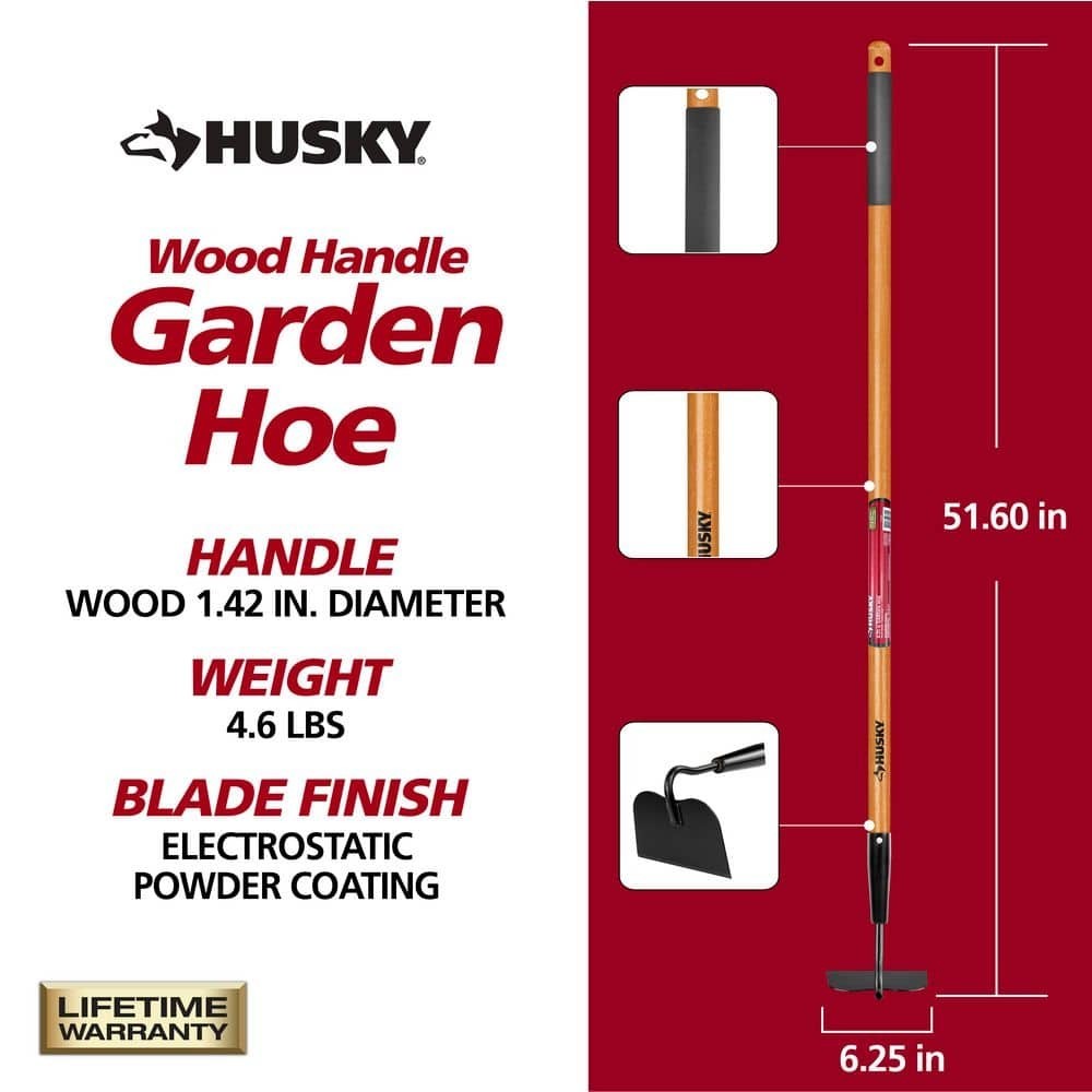 51 In. L Wood Handle Garden Hoe Outdoor Gardening Tool