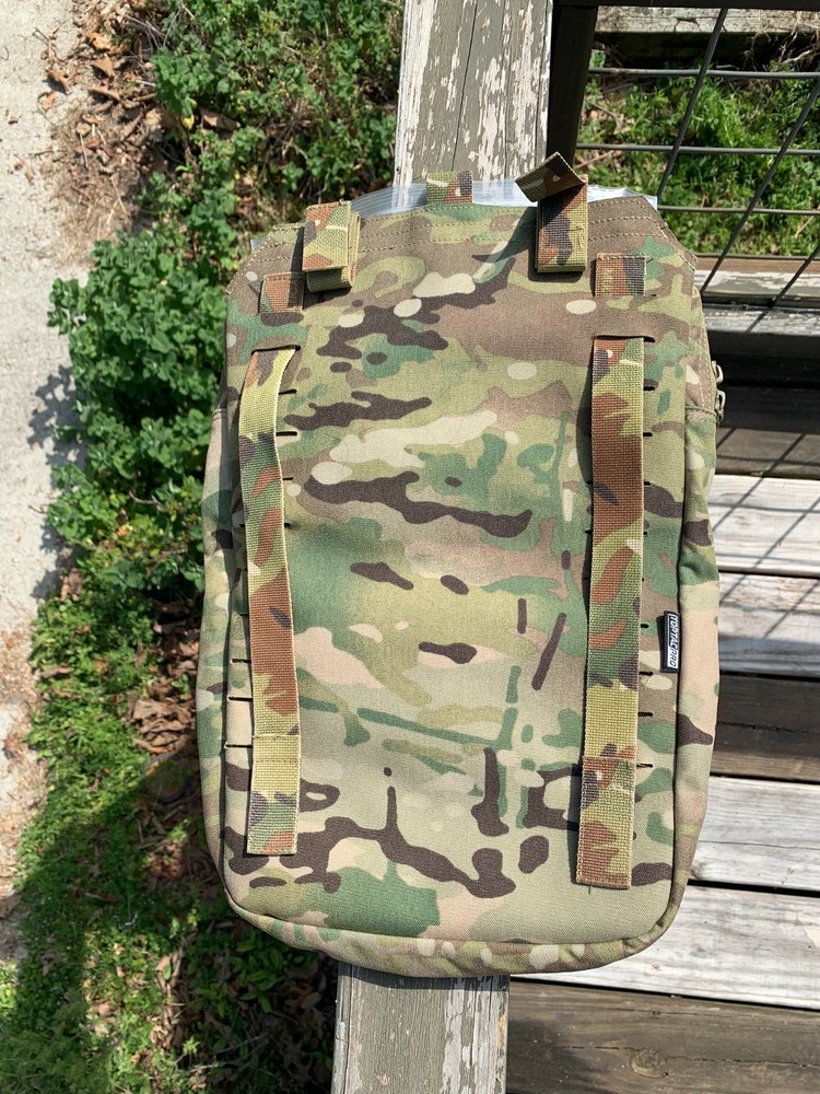 TopTacPro Multicam 2L Hydration/Back Panel Pouch, Laser Cut Molle, No Bladder
