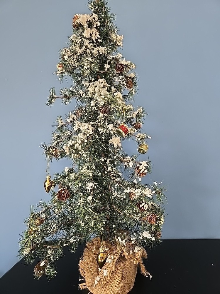 Tabletop Artificial Snowy Pine Christmas Tree 33"