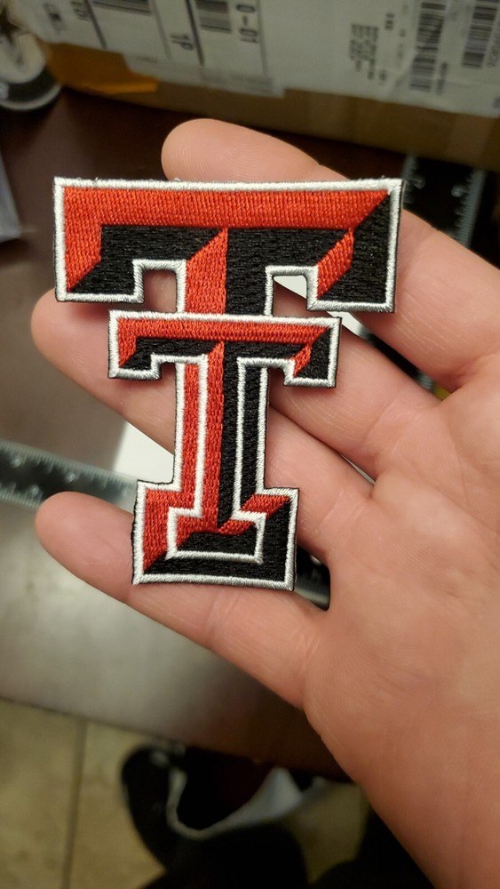Texas Tech Patch. Embroidered. Iron On Backing. 3"x2.5"