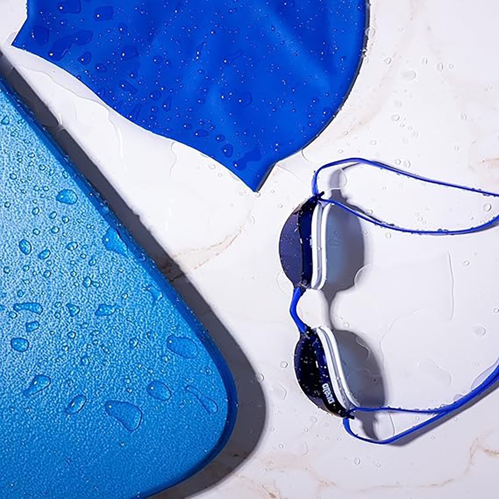 Arena Unisex Python Swim Mirror Lens Goggles, Adjustable Strap,Blue Mirror/White
