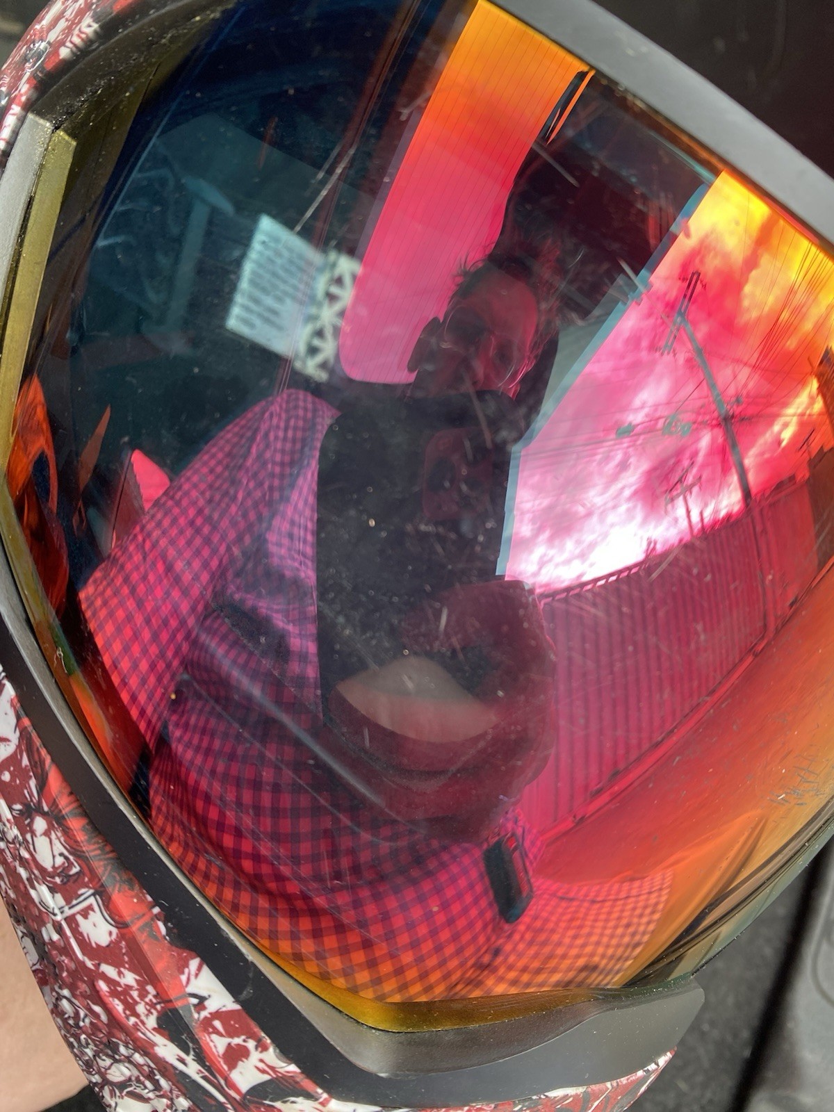 Empire EVS Paintball Mask - Gold & red lens