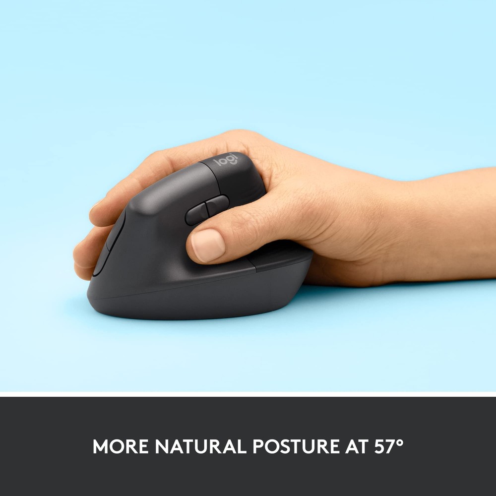 Logitech Lift Vertical Ergonomic Mouse Wireless Bluetooth Logi Bolt Graphite