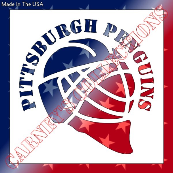 8"x8" Plastic Stencil - Hockey Penguins (SC976)
