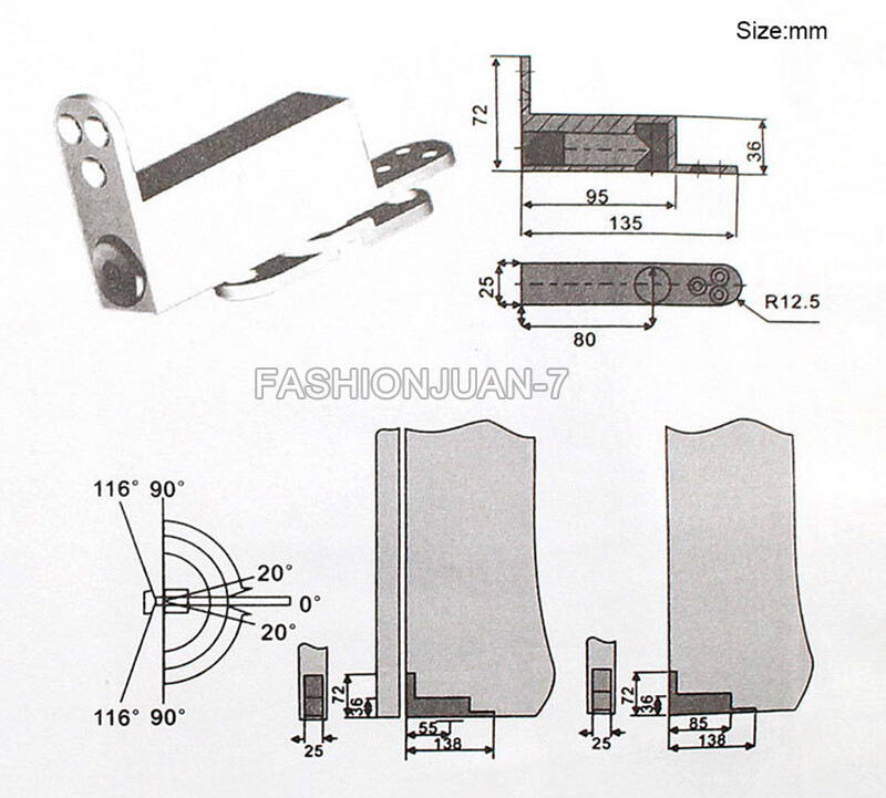 1Set Heavy Door Pivot Hinges Hydraulic Buffer Positioning Self Close Door Hinges