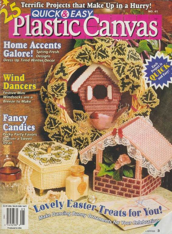 LOT/6 QUICK & EASY PLASTIC CANVAS MAGAZINES NO. 37 THRU 42