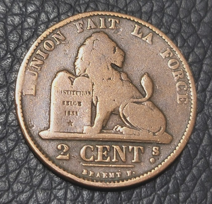1869-1909 Belgium 2 Centimes Coin