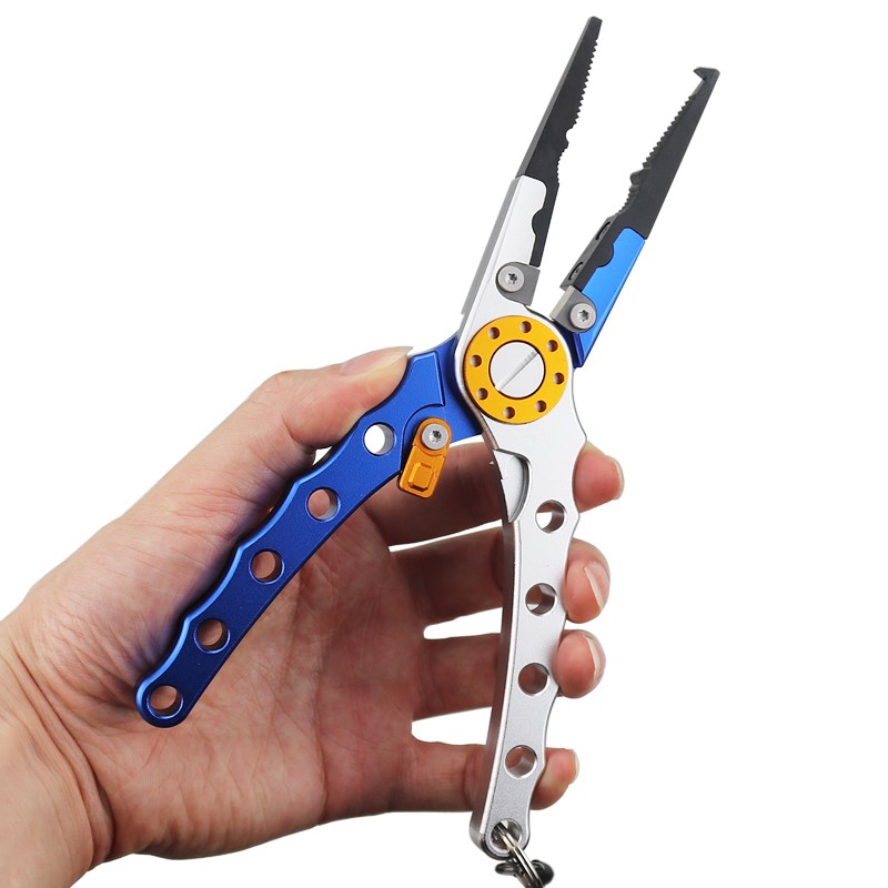 Fishing Split Ring Pliers Aluminum Hook Remover Braid Cutters Scissors Multitool