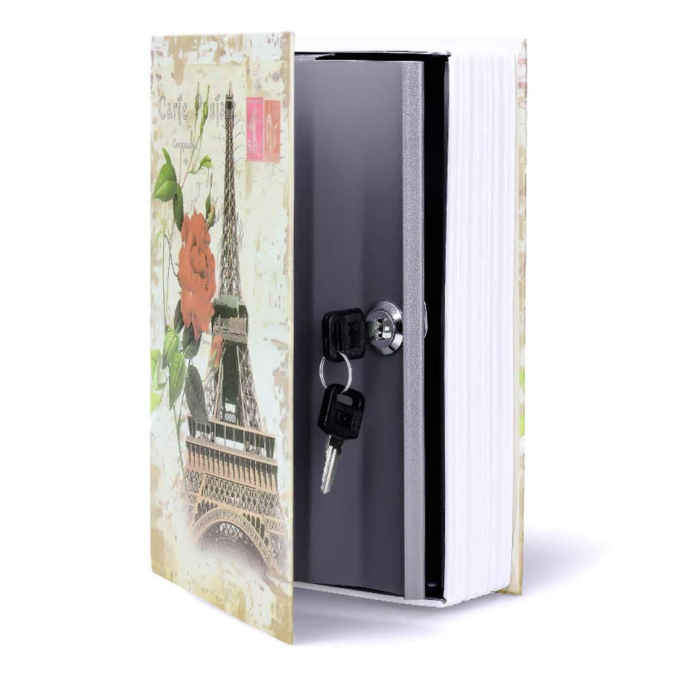 Hidden Book Safe Lockable Dictionary Style Secret Storage Box with Key