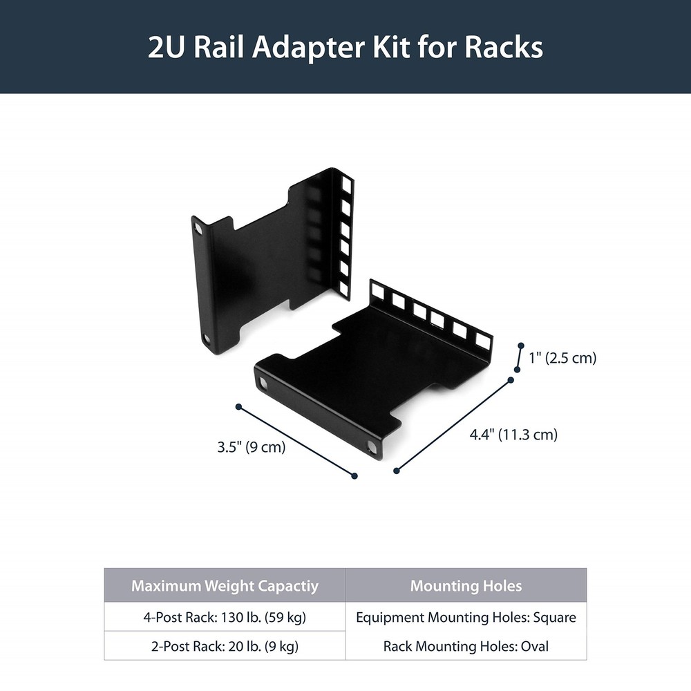StarTech Rail Depth Adapter Kit for Server Racks - 2U