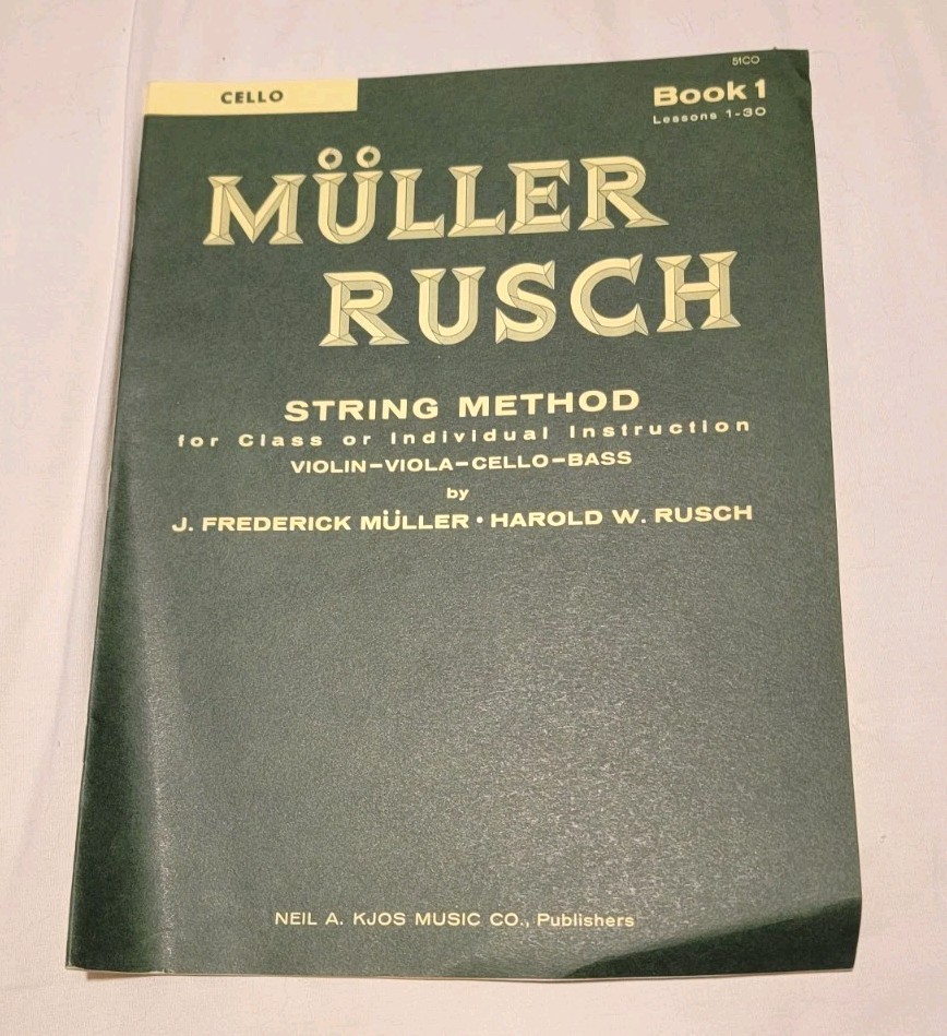 MULLER RUSCH STRING METHOD CELLO BOOK 1 Learn Music Techniques Educational New