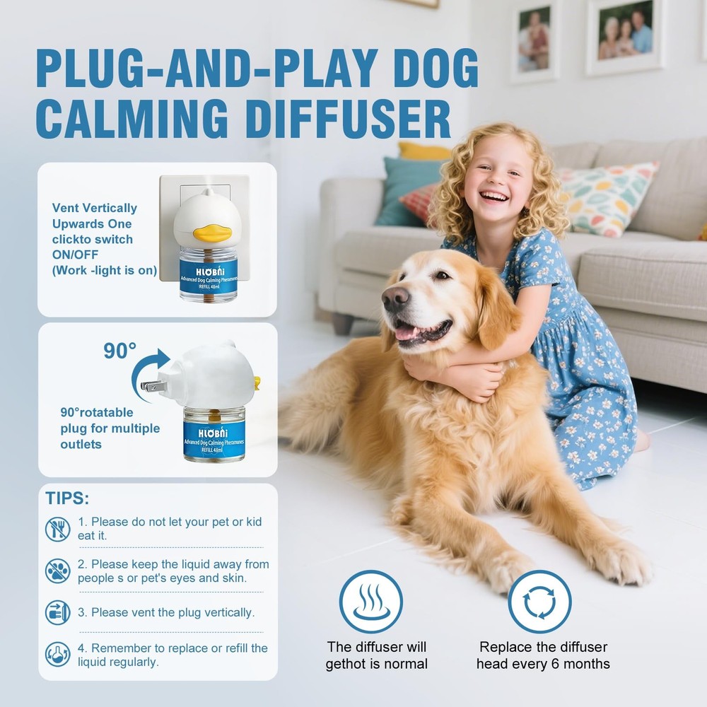 Dog Calming Diffuser – 2-Pack Pheromone 2 Count (Pack of 1), Blue