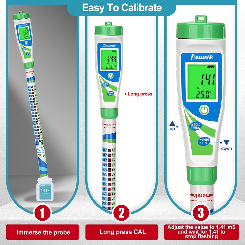 Digital Conductivity Tester PPM EC Meter Truncheon Nutrient with Light...