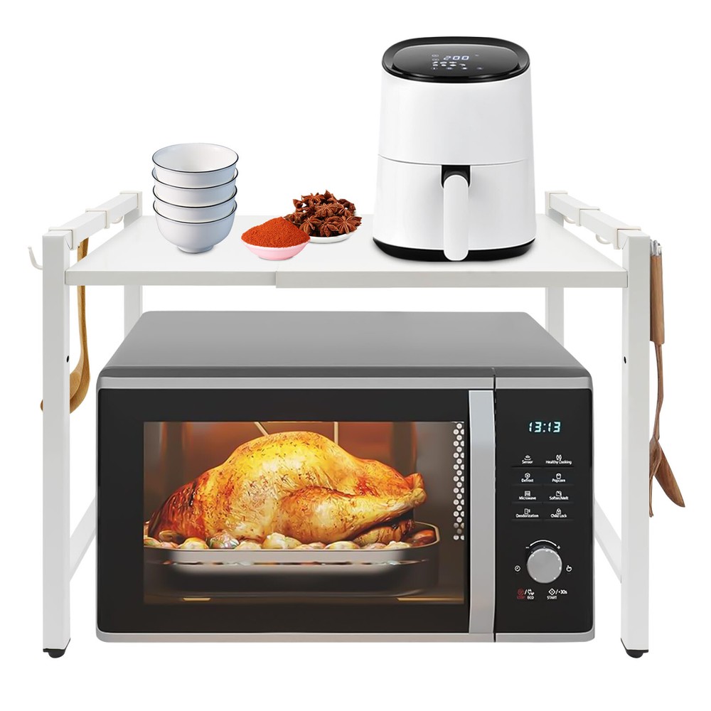 2 Tier Microwave Stand Adjustable Kitchen Shelf for Kitchen Countertop Organizer