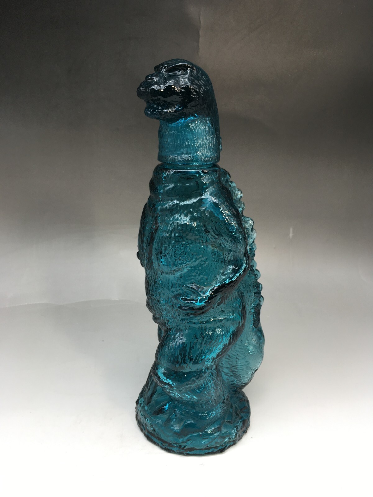 Godzilla Limited Decanter Vintage Blue Glass Bottle TOHO UNICON JAPAN 1980s