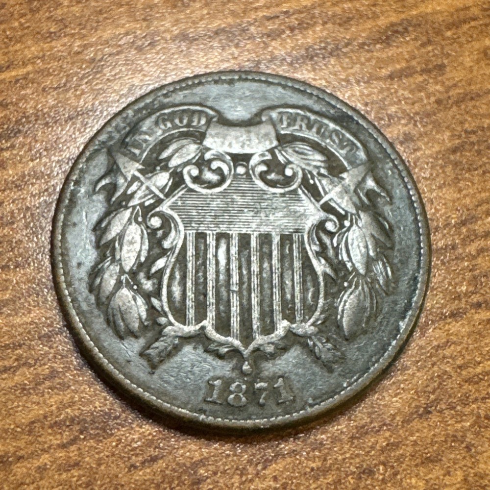 1871 Two Cent Piece 2c VF details