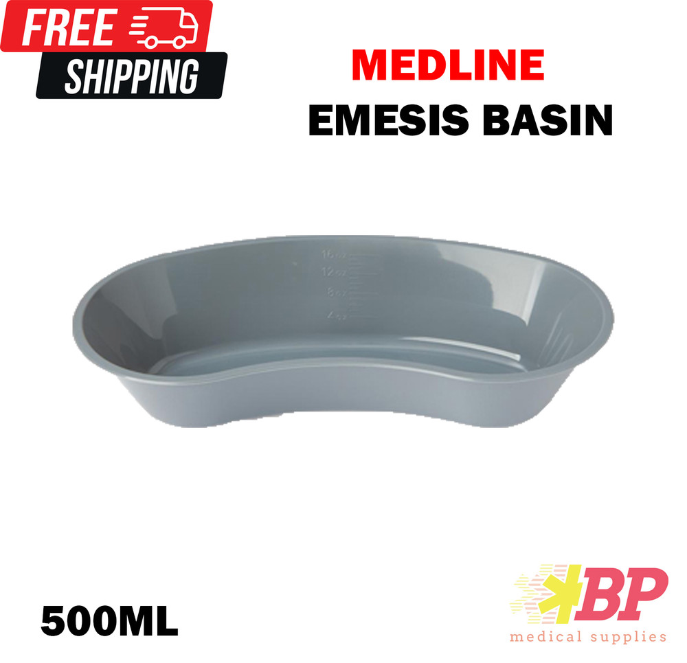 Medline DYND80327 Plastic Emesis Basins - 500 mL Graphite