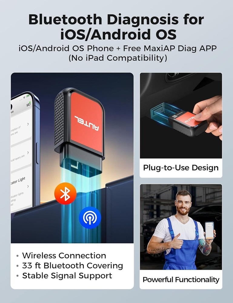 Autel MaxiAP AP2500E OBD2 Scanner Dongle Wireless Bluetooth Diagnostic Tool Code