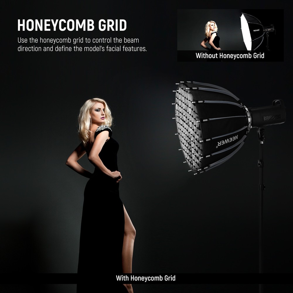 NEEWER 21.7'' Parabolic Softbox Bowens Mount,Quick Release with Diffusers