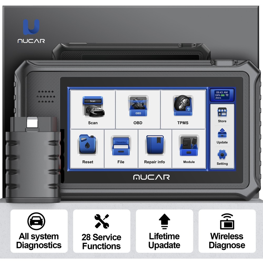 MUCAR OBD2 Scanner Diagnostic Tool All System IMMO Key Cod-ing Reader ABS TPM