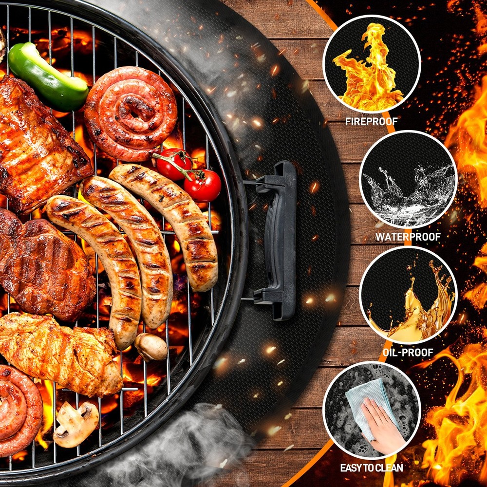 MODIGT 20 Inch Round Under Grilling Fire Pit Fireproof Protection Mat Black