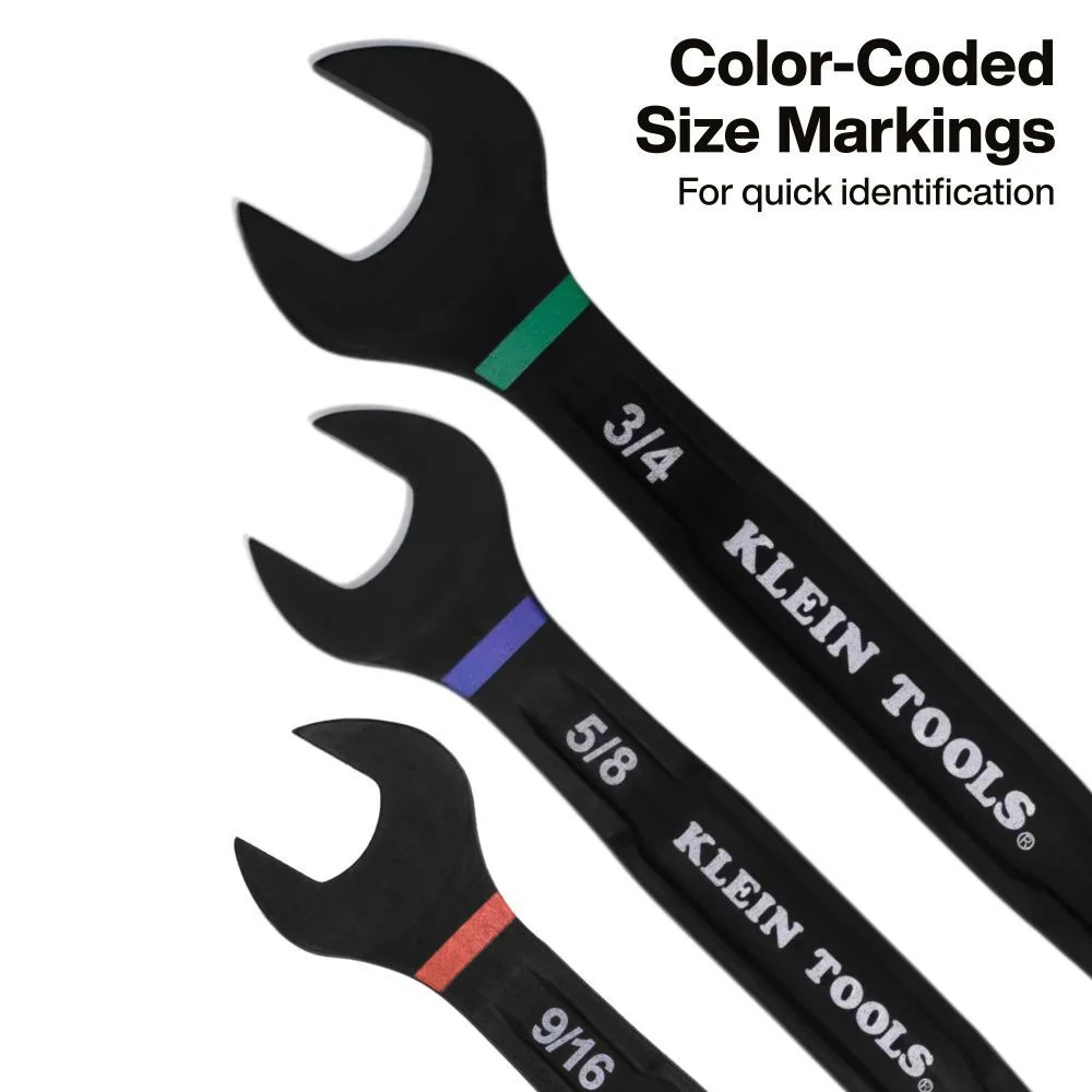 Klein Tools Ratcheting Combination Slide Lock Wrench Set Sae 8 Pieces