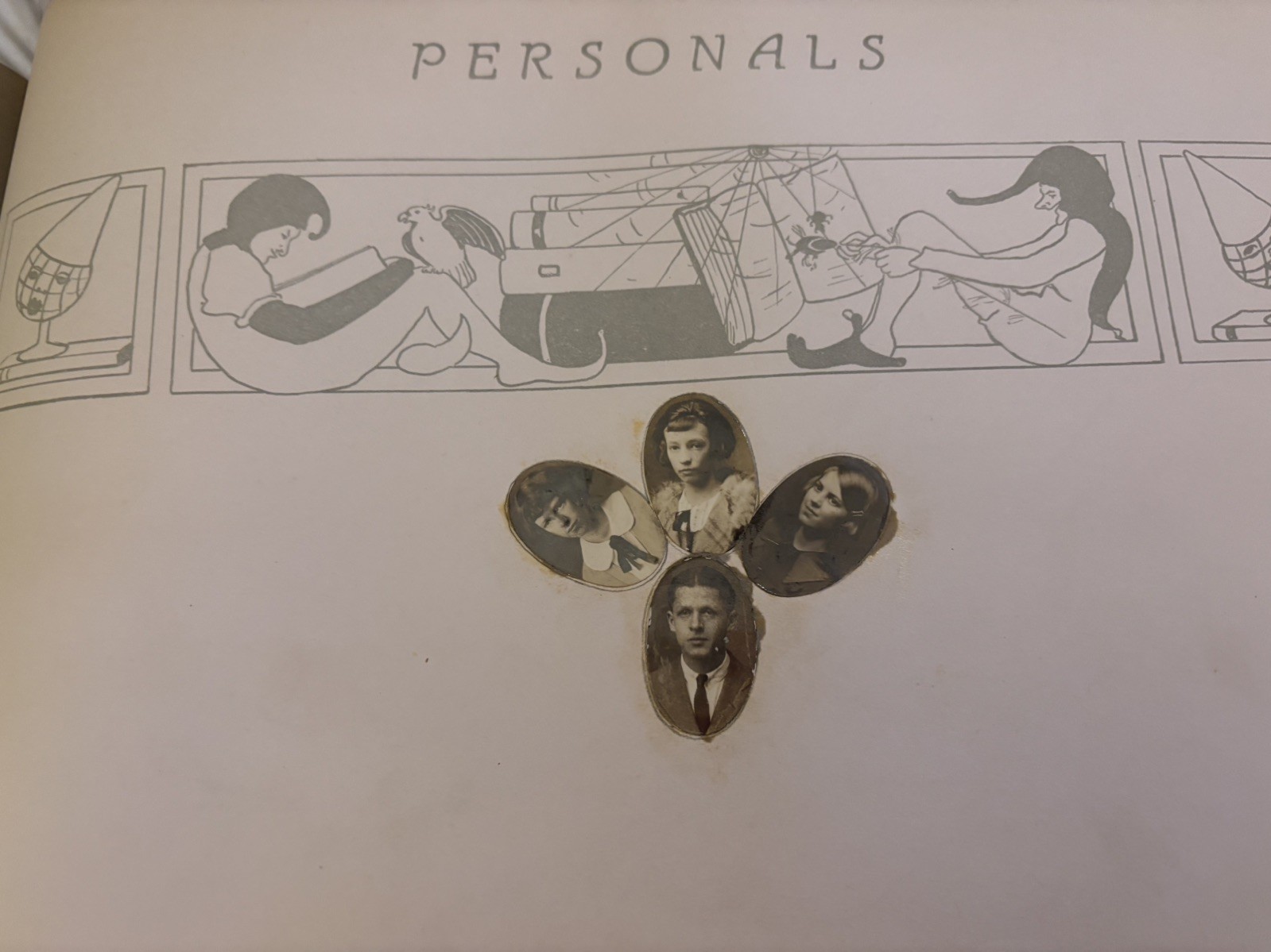 Antique 1923/24 High School Memories Scrapbook Felt Letter Invitations Playbill