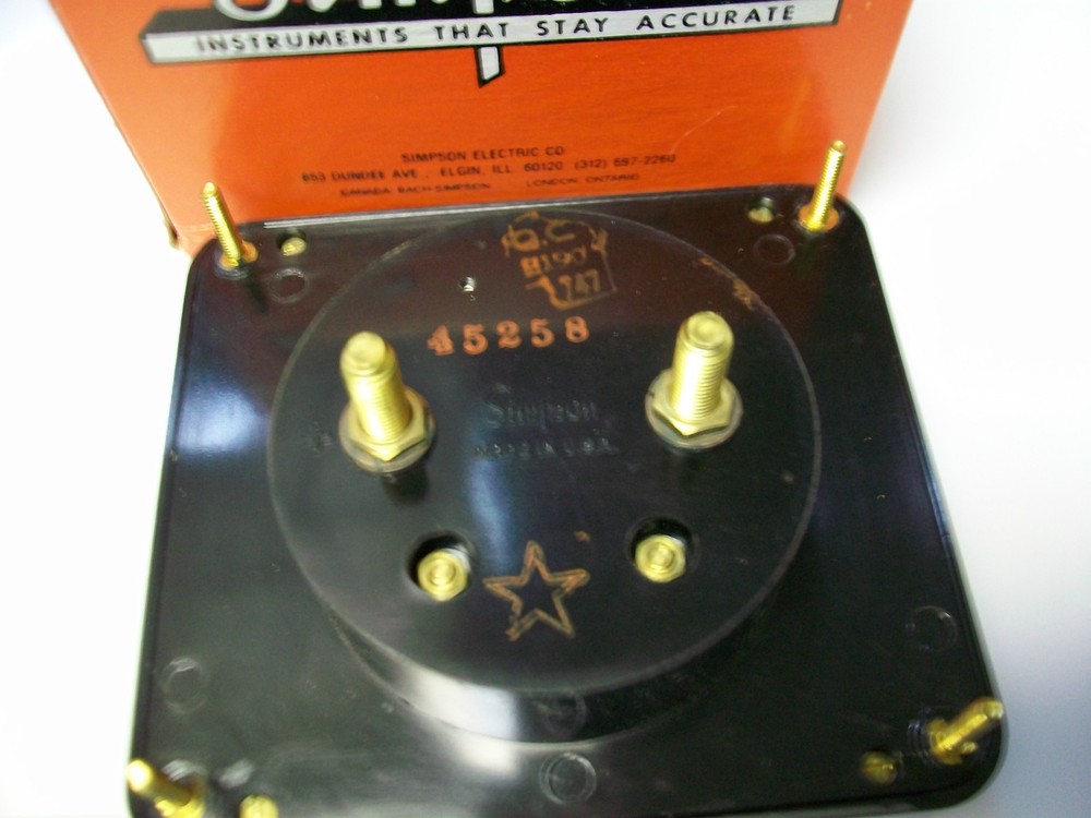 LARGE SIMPSON 300-0-300 Ma. Dc. Panel METER