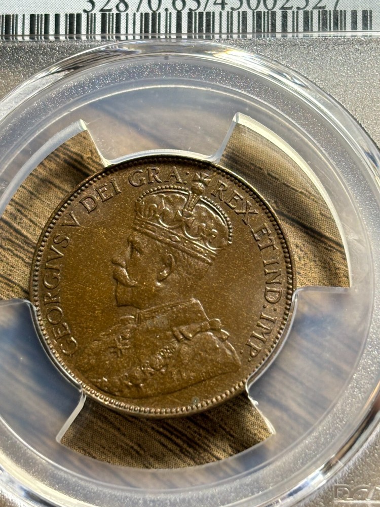 Newfoundland Large Cent 1929 PCGS Graded MS63 Brown