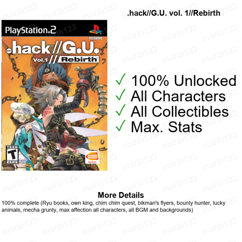 Dot hack .hack . hack 8 SAVE Pack PS2 Memory Card Unlocked 100% Completed Saves