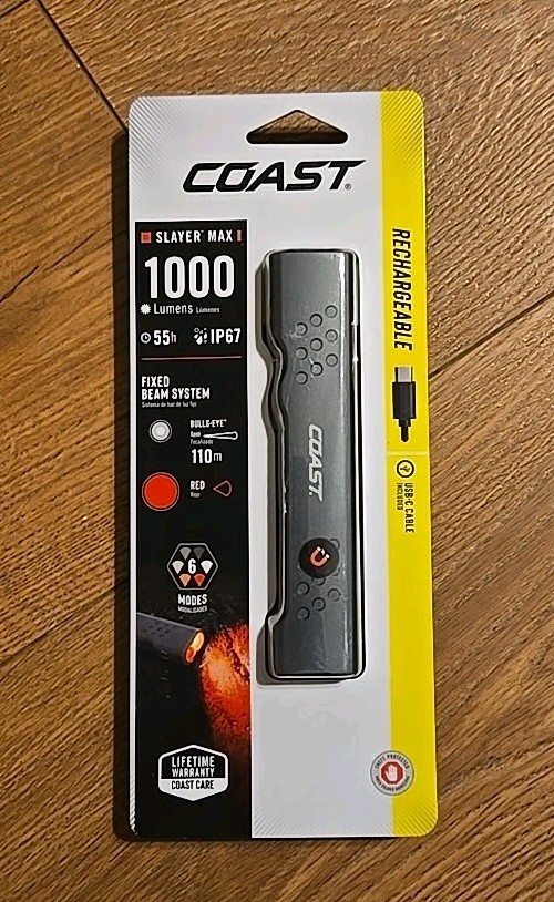 Coast Slayer Max Red 1000 Lumen Flash Light Flashlight