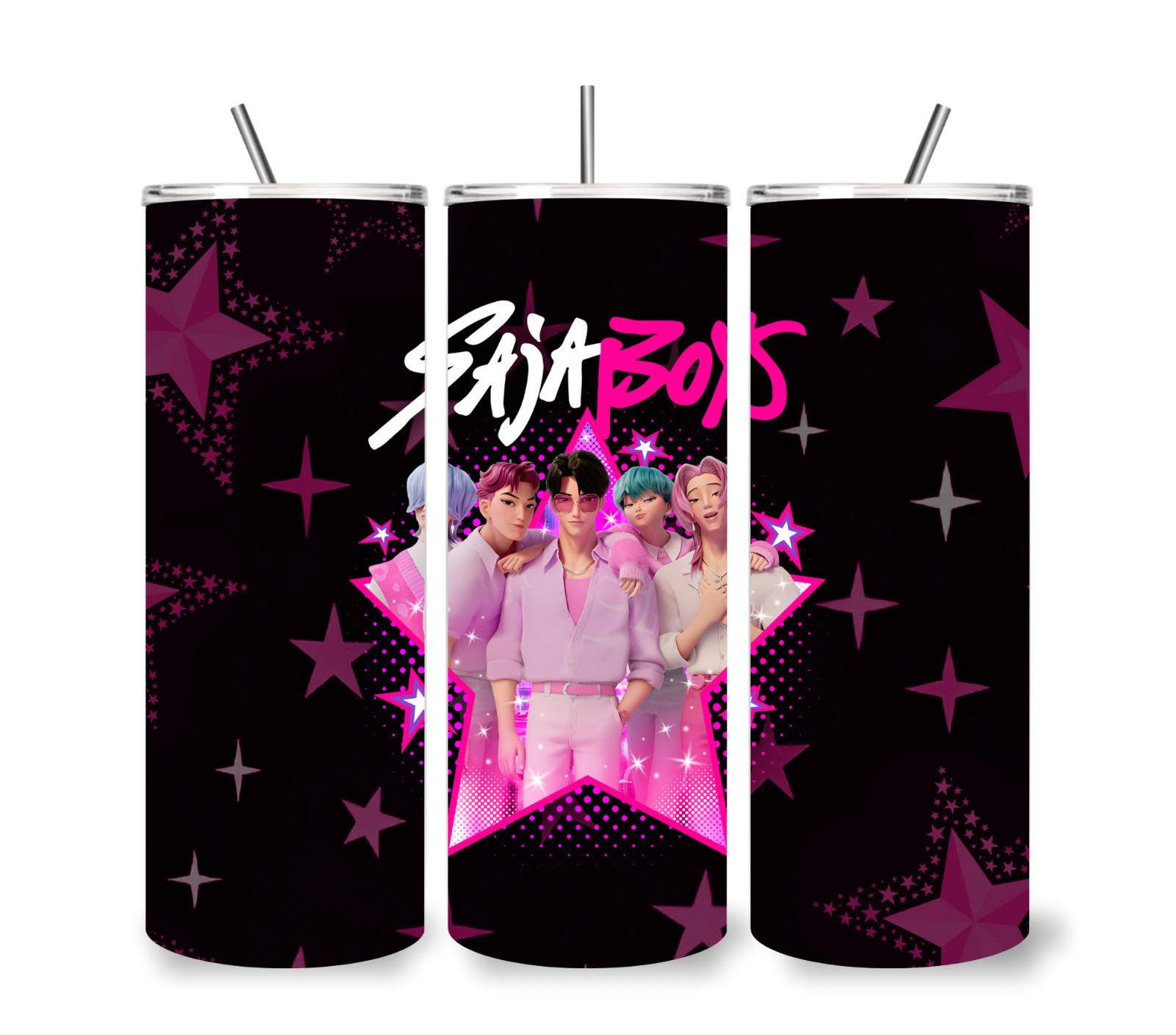 KPOP Demon Hunters Anime 20 O⁸Z STAINLESS STEEL TUMBLER CUP +LID/STRAW